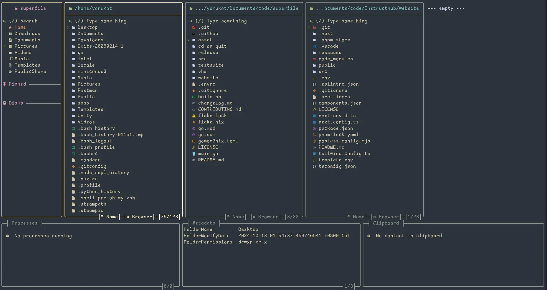 Everforest Dark Medium theme preview showing nature-inspired green colors
